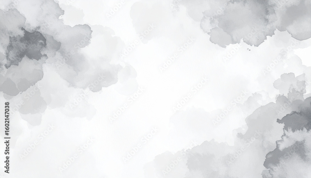 Obraz premium Abstract Cloudscape: An abstract composition of soft, watercolor-style clouds in shades of gray, creating a sense of tranquility and ethereal beauty. 