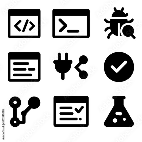 Vector git coding ide plugin request test icons icon commit console tools