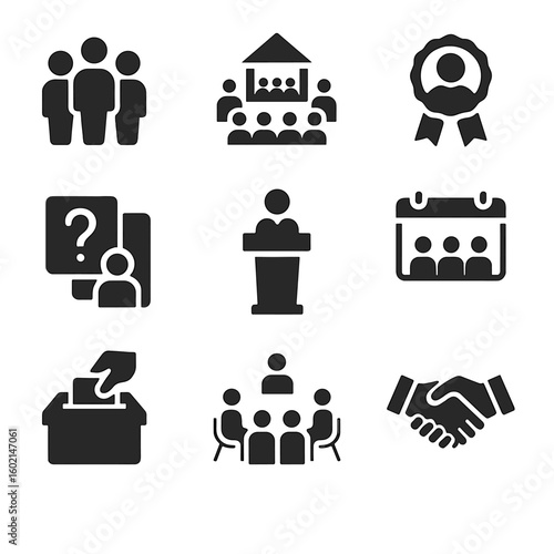 Collection speaker citizen question icon icons vector local public community badge town