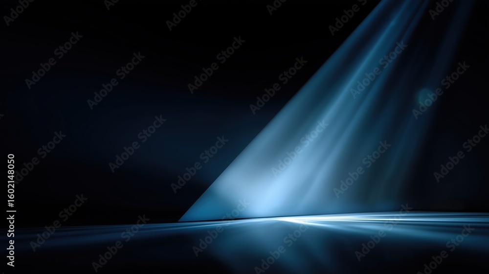 Obraz premium Beam of light cutting through darkness for a dramatic background or elegant modern design element.