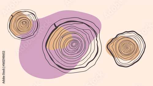 Abstract tree rings art print wood grain texture growth rings tree trunk section nature inspired design