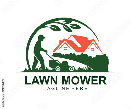 Lawn Mower Logo Design | Landscaping Service Icon | Garden Care Vector