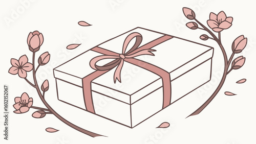 Find the perfect gift box with ribbon and flowers for birthdays and special occasions online today now available
