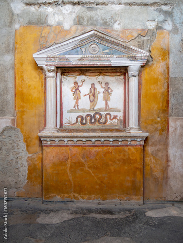 Pompeii. The Lararium, a Domestic Sanctuary in the House of the Vetti.