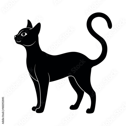 Proud Siamese Cat Silhouette  