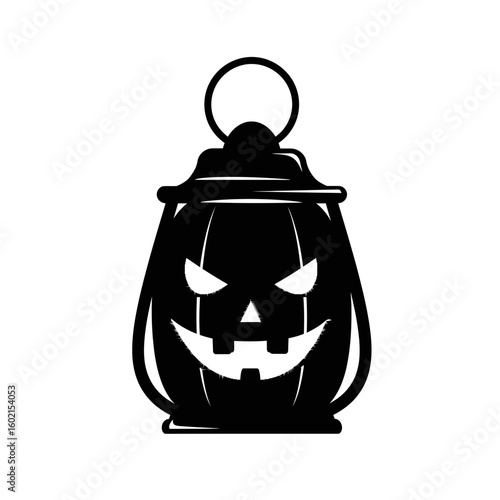 Silhouette of a halloween pumpkin lantern design