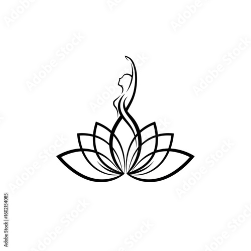 Meditative Lotus Symbol with Feminine Energy