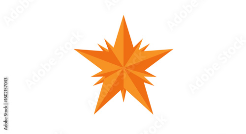 Geometric orange starburst design on white background