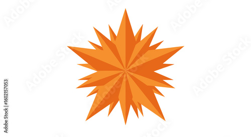 Geometric orange star shape with sharp points