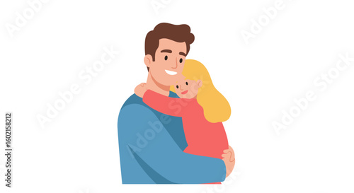 Father and daughter hugging in heartwarming embrace