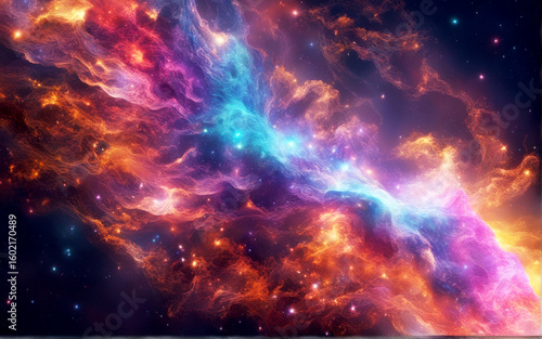 super nova colorful spiral of galaxy nebular with stars and smoke on the space in universe background