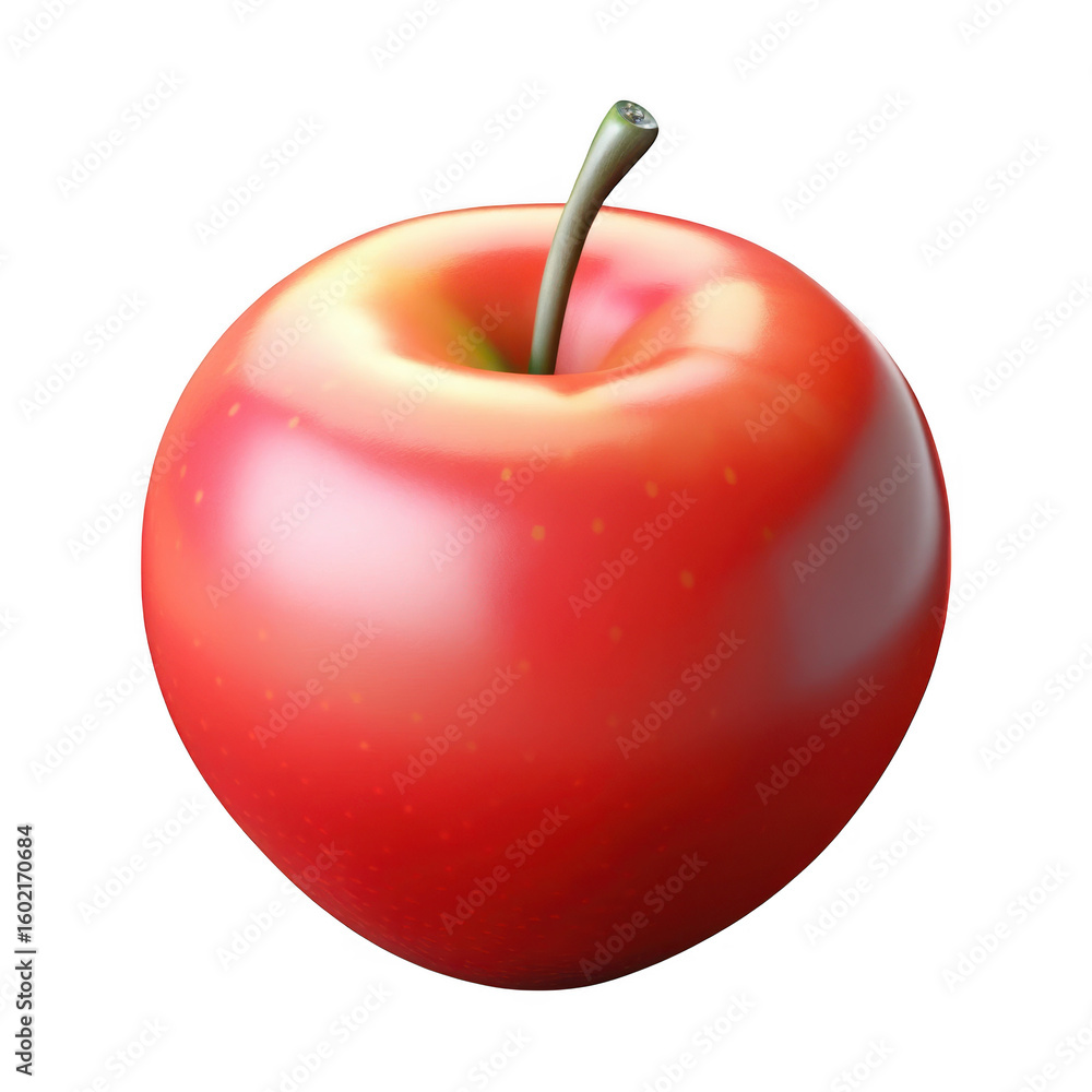 Obraz premium 3d realistic red apple isolated on transparent background