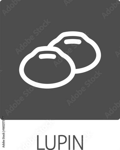 A lupin bean legume food icon concept. Possibly an icon for the mustard allergen or allergy.