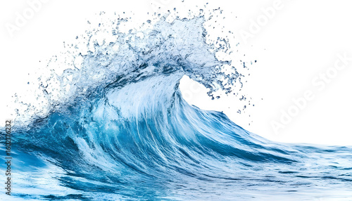 Wallpaper Mural blue ocean wave splashing water isolated on white background Torontodigital.ca
