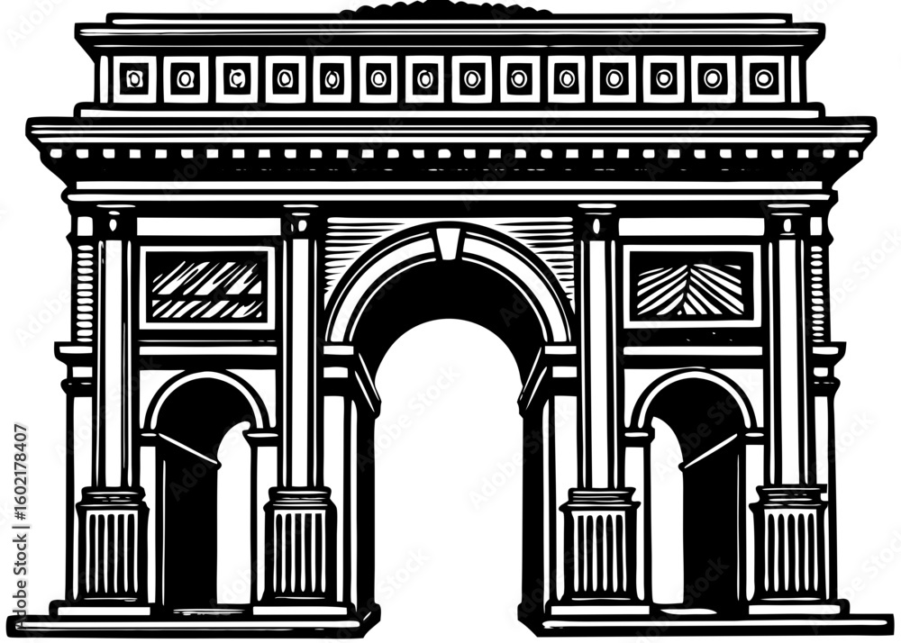 Obraz premium Triumphal Arch Monument Silhouette