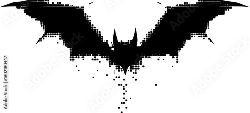 grunge silhouette of a bat illustration