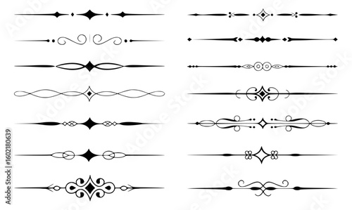 Ornate decorative flourishes and dividers black