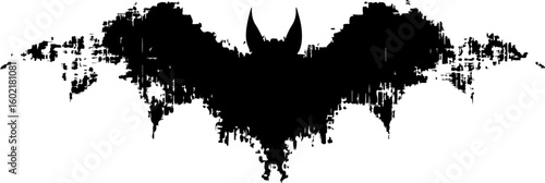 grunge silhouette of a bat illustration