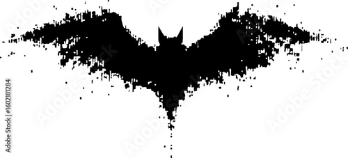 grunge silhouette of a bat illustration