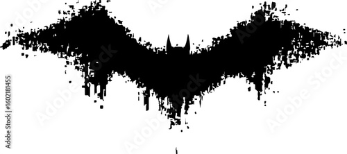 grunge silhouette of a bat illustration