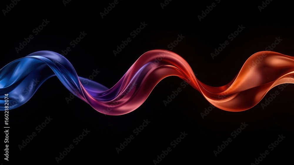 Obraz premium Flowing ribbon gradient blue purple red abstract background