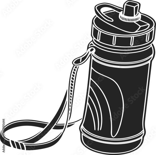 Water bottle with flip-top sports cap