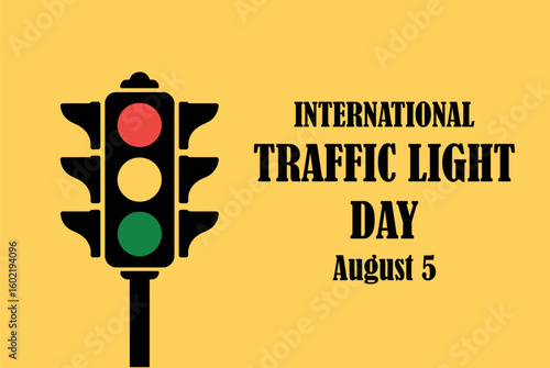 Traffic Light Cartoon with Red, Yellow, and Green Signal — International Traffic Light Day August 5 Poster