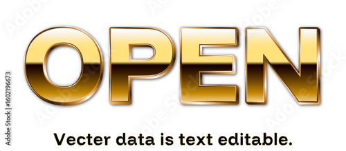 GOLD文字_OPEN_ベクターデータは打ち換え可能_アピアランス編集可能