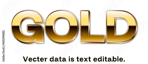 GOLD文字_ベクターデータは打ち換え可能_アピアランス編集可能