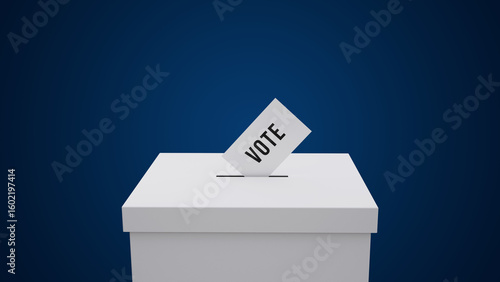 Voting Ballot Box on Blue Background – Symbol of Democracy, Election Participation, and Civic Responsibility