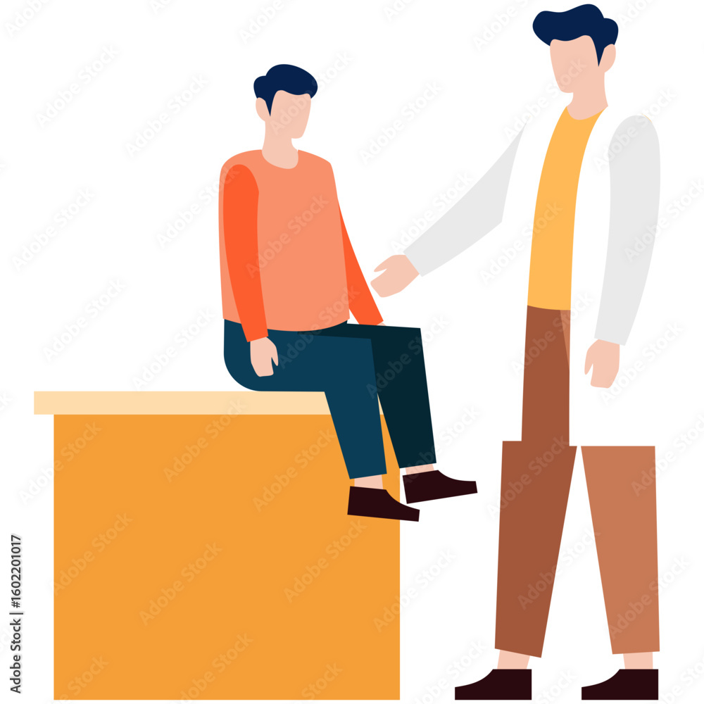 Obraz premium Son Medical Check Up Illustration