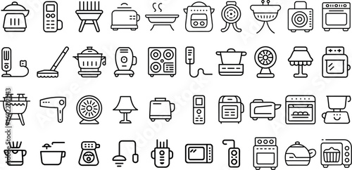 Electric appliance Collection  icon set, vector illustration