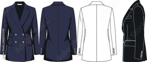 Shop women's double breasted blazer fashion tailored fit jacket elegant outerwear style