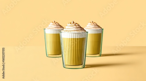 Three Pumpkin Spice Latte Glasses, Pastel Studio