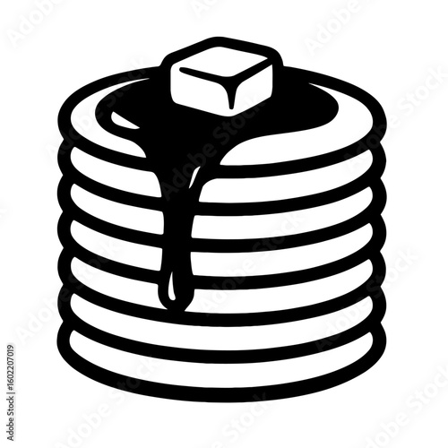 Delicious Stack of Pancakes with Melting Butter and Syrup - Sweet Breakfast Treat