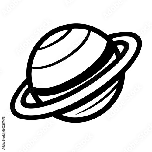 Iconic Planet Saturn with Rings, Symbolizing Space and Astronomy Exploration