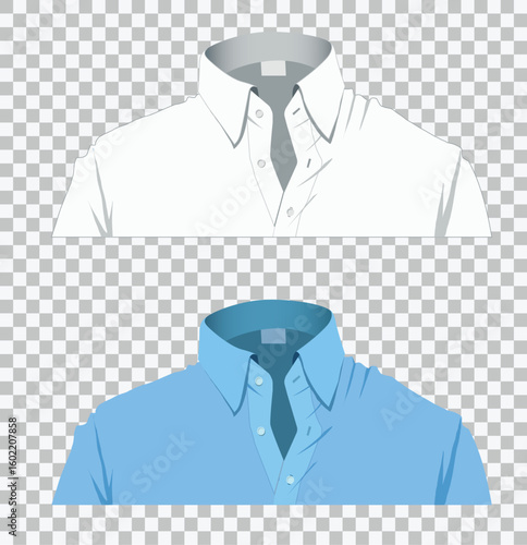 Illustration of blue and white  collar Formal Shirt