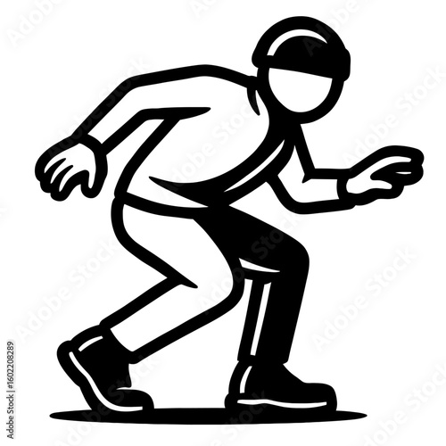 Dynamic Cricket Batsman in Ready Stance, Primed for Action and Game Play