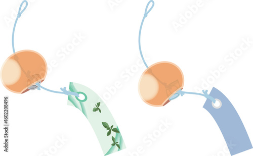 主線なしで涼しげな風鈴イラスト