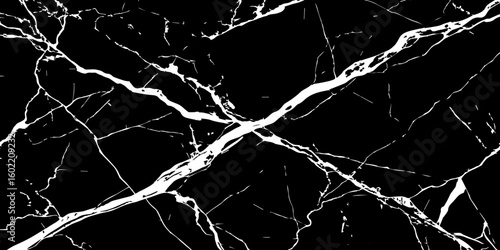 "A striking, high-contrast black and white abstract pattern resembling fractured glass or lightning bolts across a dark sky, emphasizing sharp lines and dynamic tension."