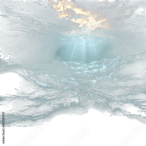 Stock image of beautiful 3d animated ocean scene with gentle waves and sunbeams filtering underwater tranquil and dreamy isolated white background batch  perfect for ads and prints photo photo photo  