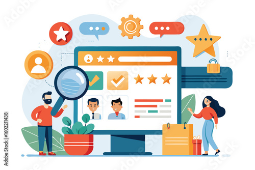 Digital dashboard for user reviews showcasing a variety of feedback elements to enhance online engagement and interaction in a modern web interface