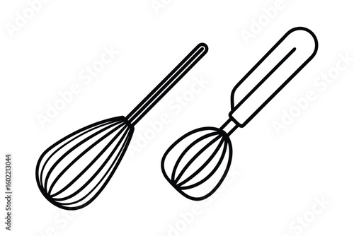 Spatula And Whisk Line Art