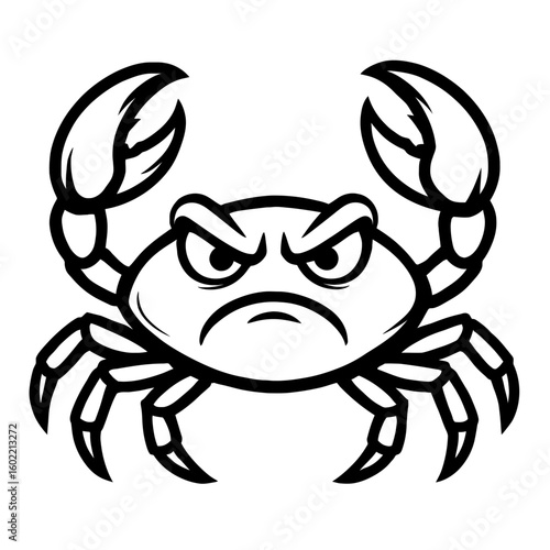 Fierce Cartoon Crab - A Bold Marine Creature Design