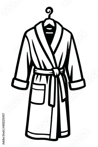 Cozy Bathrobe on Hanger - Essential Comfort for Relaxation and Lounging