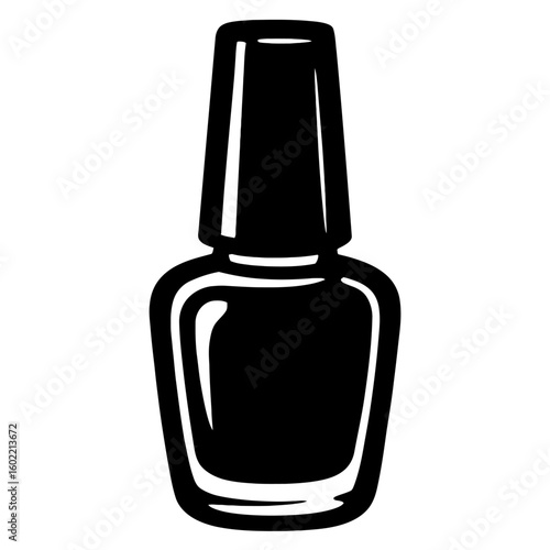 Sleek Black Nail Polish Bottle for Manicures and Fashion