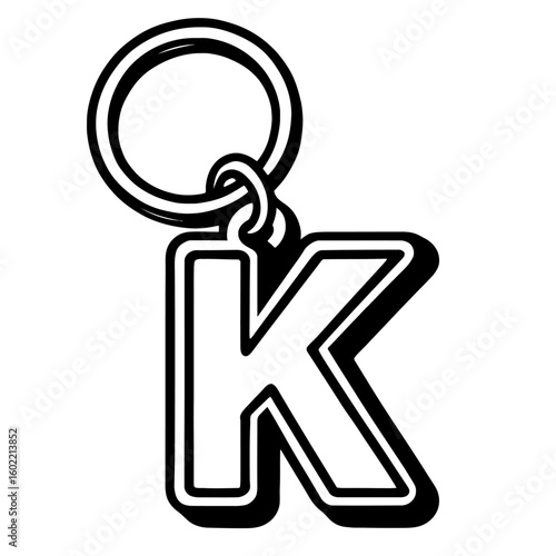 Personalized Letter K Keychain for Monogram and Alphabet Design