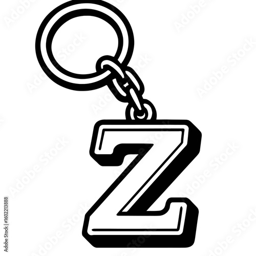 Personalized Letter Z Keychain for Monogram and Initial Design