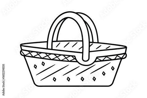 Picnic Basket Line Art