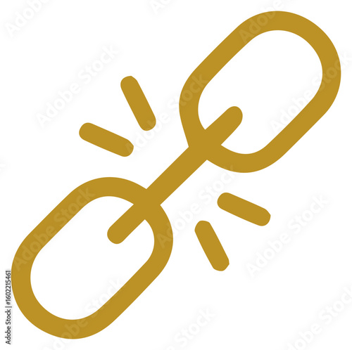 Golden Broken Chain Symbolizing Severed Connection and Network Error
